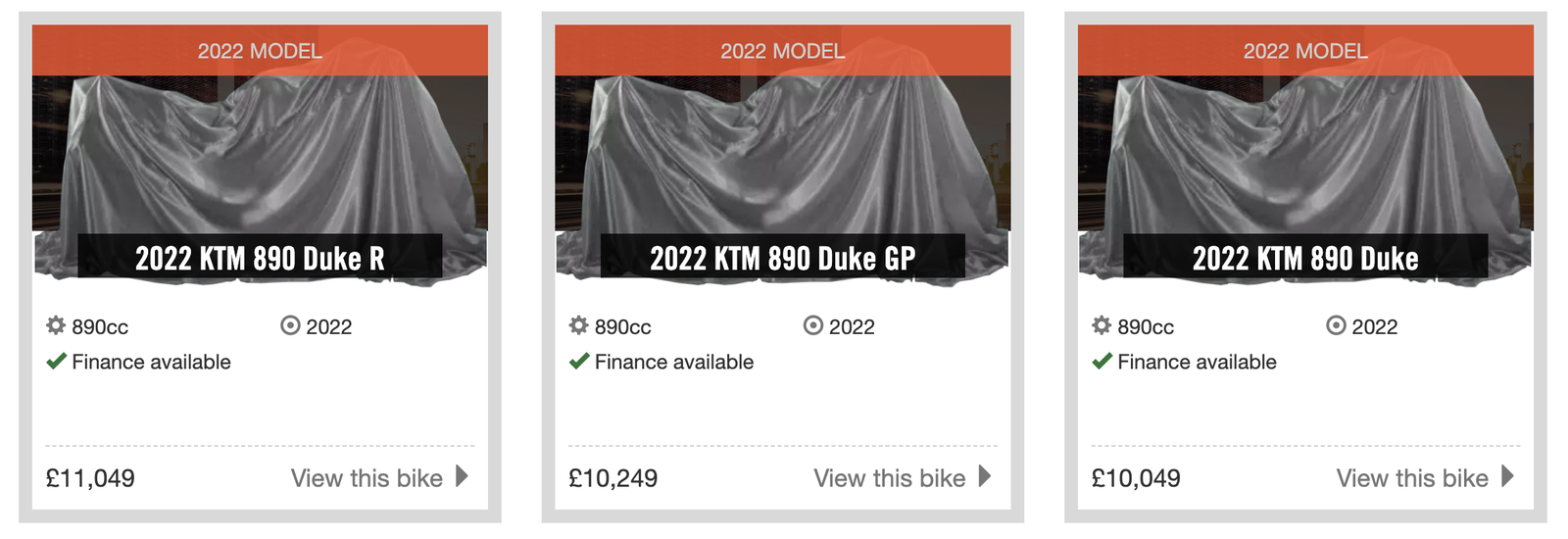 KTM 890 Duke 2022 price